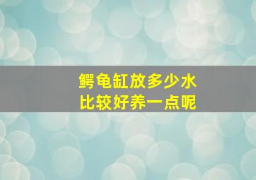 鳄龟缸放多少水比较好养一点呢