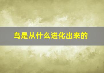 鸟是从什么进化出来的