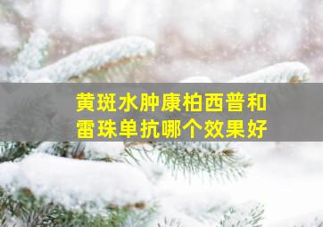 黄斑水肿康柏西普和雷珠单抗哪个效果好